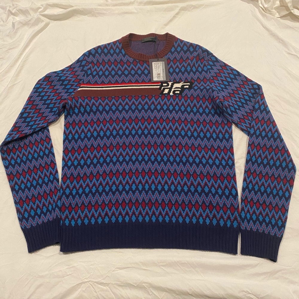Mens Prada Chevron Logo Sweater Sz 50 US M / UK L
